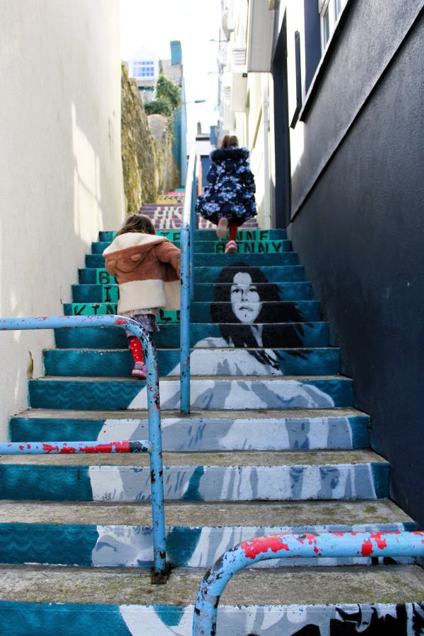 stoney steps girls walking up kinsale
