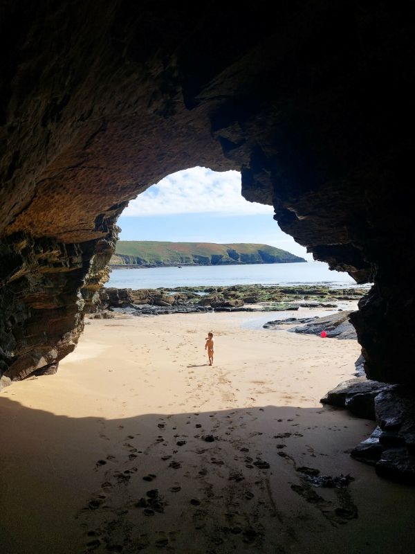 rocky bay beach sea cave