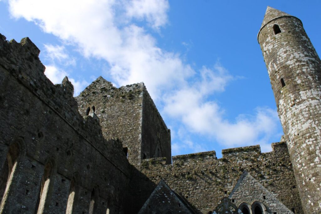 looking up inside rock of cashel