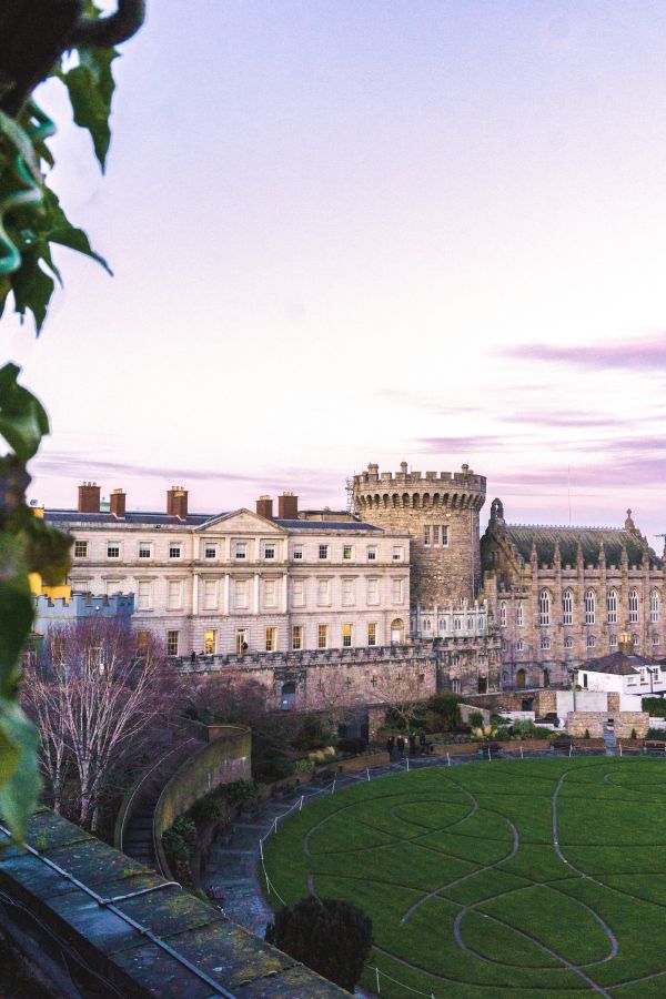 dublin castle sunset